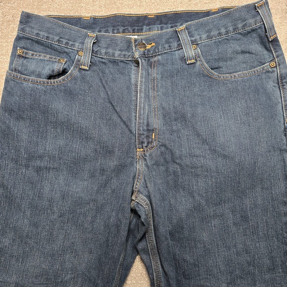 Carhartt Other - Carhartt Mens Relaxed Fit Straight Leg Blue Denim Jeans 101483-868 36x32